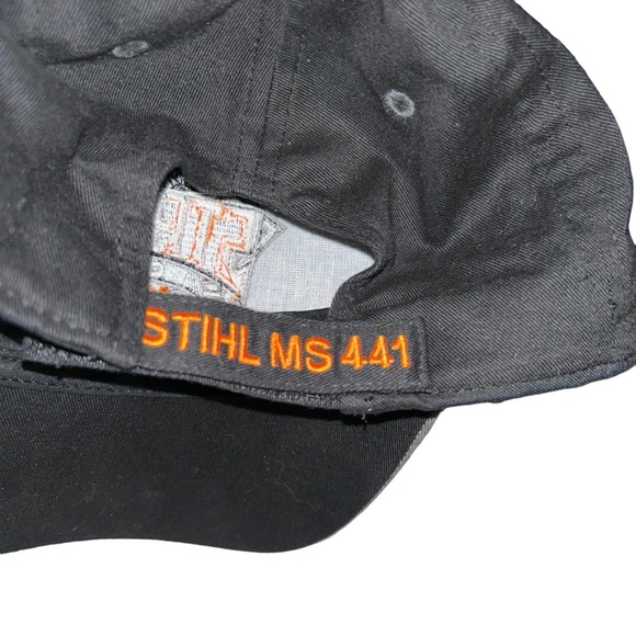 STIHL Street Boss Adjustable Cap Orange Black Hat Flames MS 441 motorcycle - Picture 2 of 3